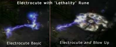 Con la runa Viper/Lethality ai mostri uccisi con la abilità Electrocute gli fa esplodere generando una Nova che colpisce tutti i nemici nei dintorni.