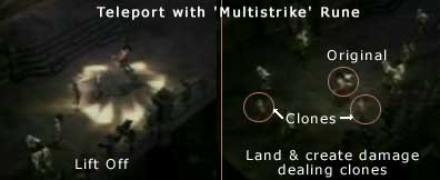 Con la runa With Hydra/Multistrike quando il Wizard si teletrasporta crea un clone che attirerà i nemici a se.