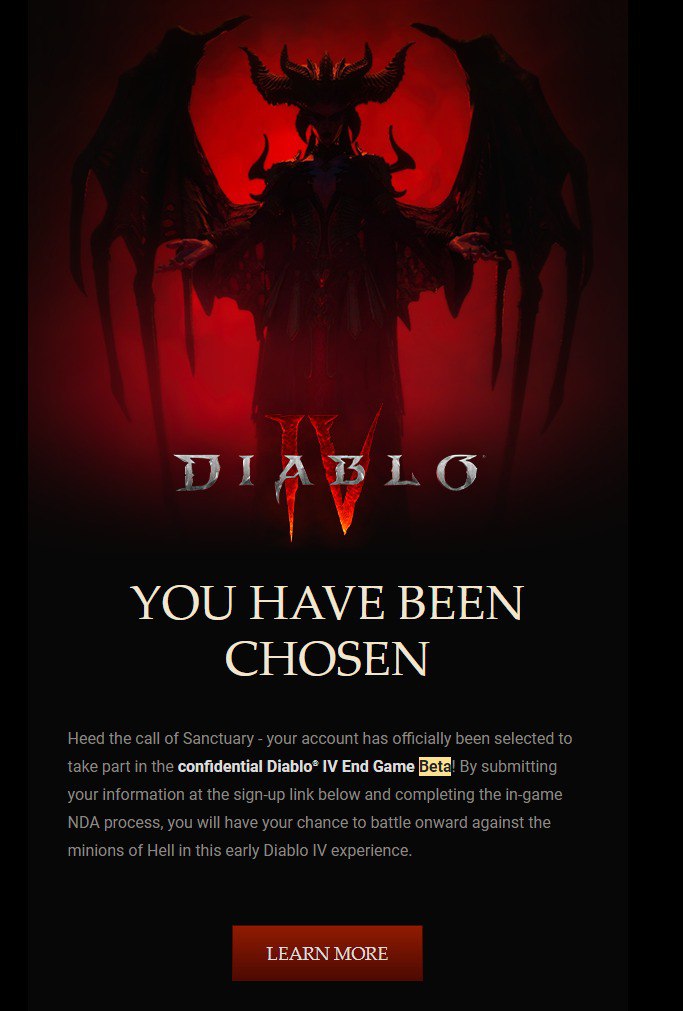diablo 4 closed beta email