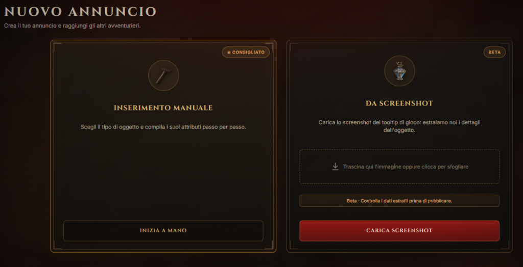 diablo bazar nuovo annuncio