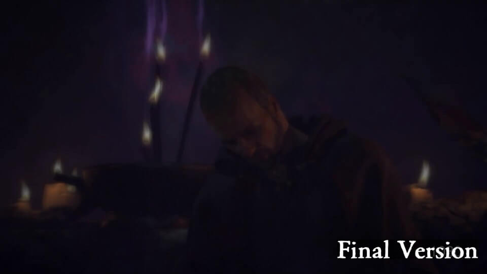 La versione finale della scena
