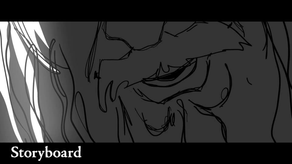 Uno storyboard con primo piano